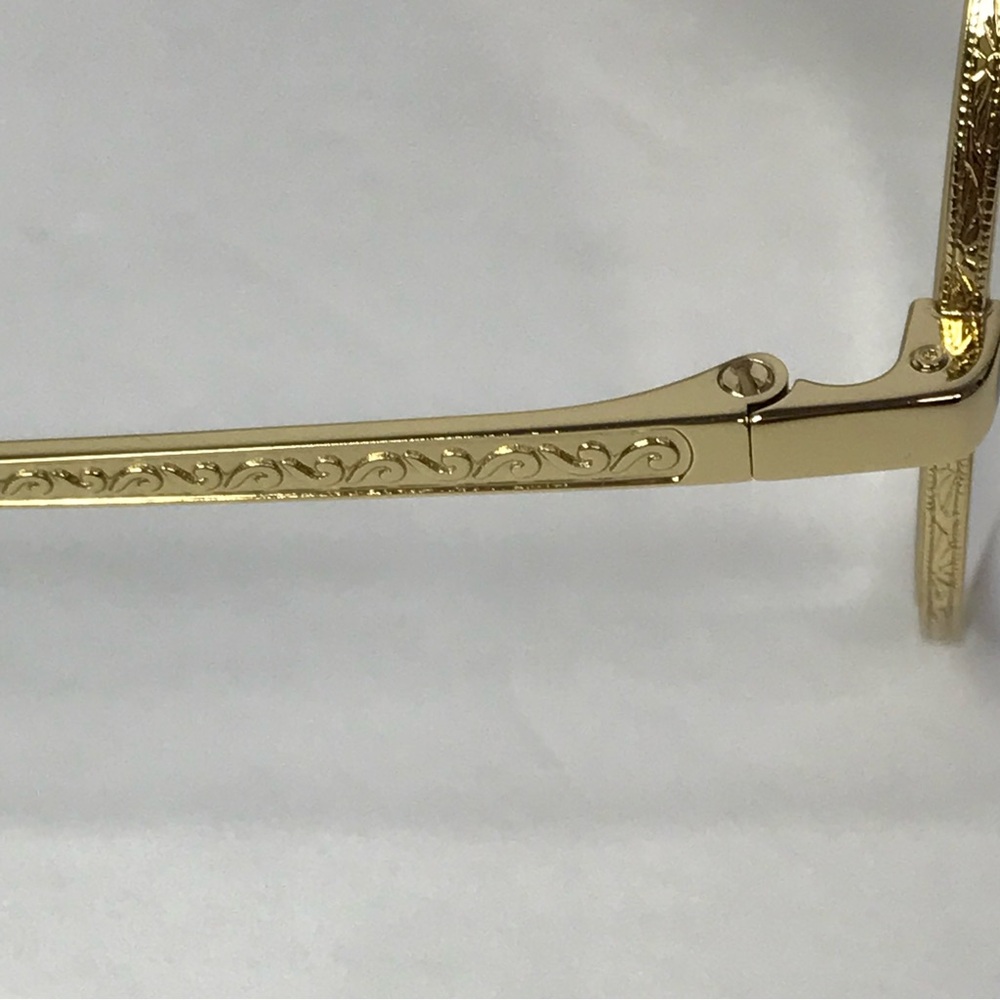 Auth - New - Gucci 0432 Gold Crystal Aviator Metal Retro Sunglasses GG0432S Uni… - Picture 12 of 15